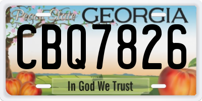 GA license plate CBQ7826