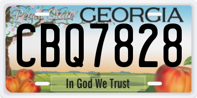 GA license plate CBQ7828