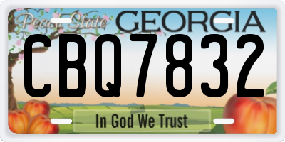 GA license plate CBQ7832