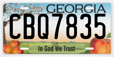 GA license plate CBQ7835