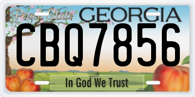 GA license plate CBQ7856