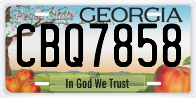 GA license plate CBQ7858