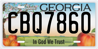 GA license plate CBQ7860