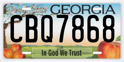 GA license plate CBQ7868