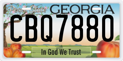 GA license plate CBQ7880
