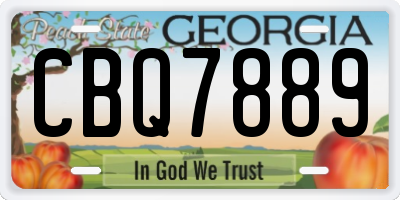 GA license plate CBQ7889