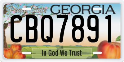 GA license plate CBQ7891
