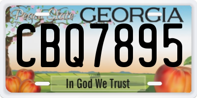 GA license plate CBQ7895