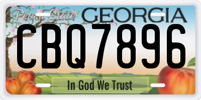 GA license plate CBQ7896