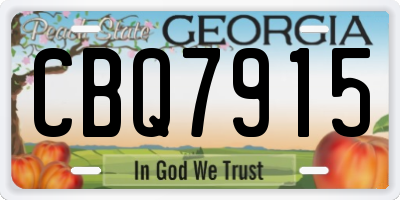 GA license plate CBQ7915
