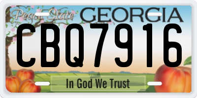 GA license plate CBQ7916