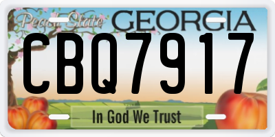 GA license plate CBQ7917