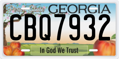 GA license plate CBQ7932
