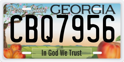 GA license plate CBQ7956