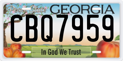 GA license plate CBQ7959