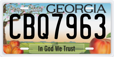GA license plate CBQ7963
