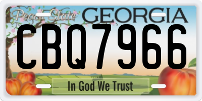 GA license plate CBQ7966