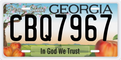 GA license plate CBQ7967