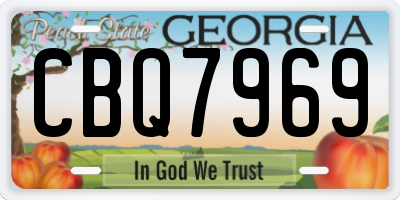 GA license plate CBQ7969