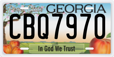 GA license plate CBQ7970