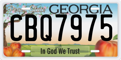 GA license plate CBQ7975