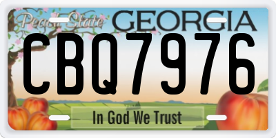GA license plate CBQ7976