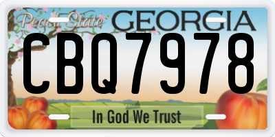 GA license plate CBQ7978