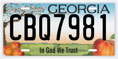 GA license plate CBQ7981