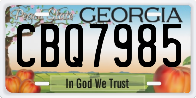 GA license plate CBQ7985