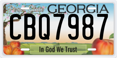 GA license plate CBQ7987