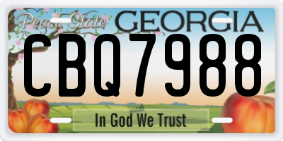 GA license plate CBQ7988