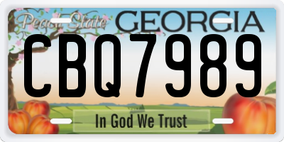 GA license plate CBQ7989