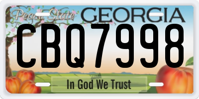 GA license plate CBQ7998