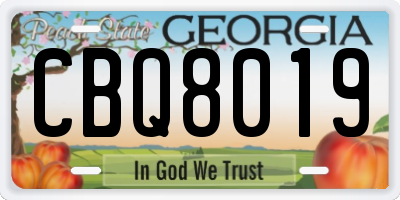 GA license plate CBQ8019