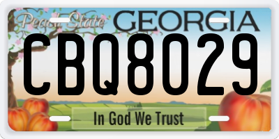 GA license plate CBQ8029