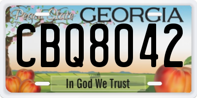 GA license plate CBQ8042