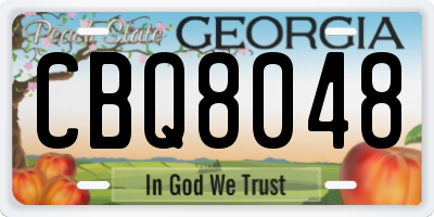 GA license plate CBQ8048