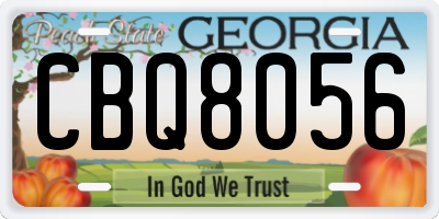 GA license plate CBQ8056