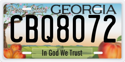 GA license plate CBQ8072