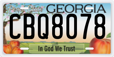 GA license plate CBQ8078
