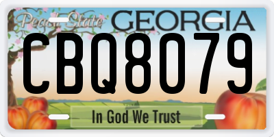 GA license plate CBQ8079