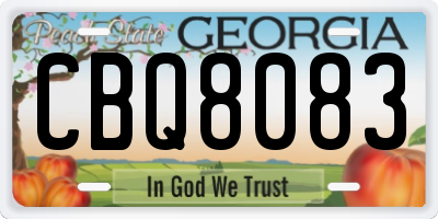 GA license plate CBQ8083