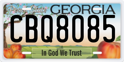 GA license plate CBQ8085