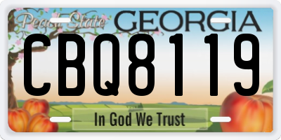 GA license plate CBQ8119