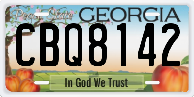 GA license plate CBQ8142