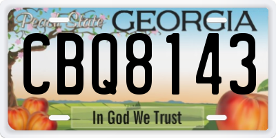 GA license plate CBQ8143