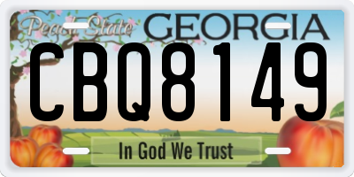 GA license plate CBQ8149