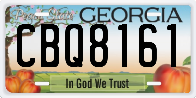 GA license plate CBQ8161