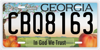 GA license plate CBQ8163