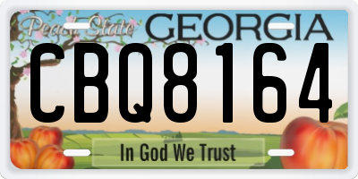 GA license plate CBQ8164